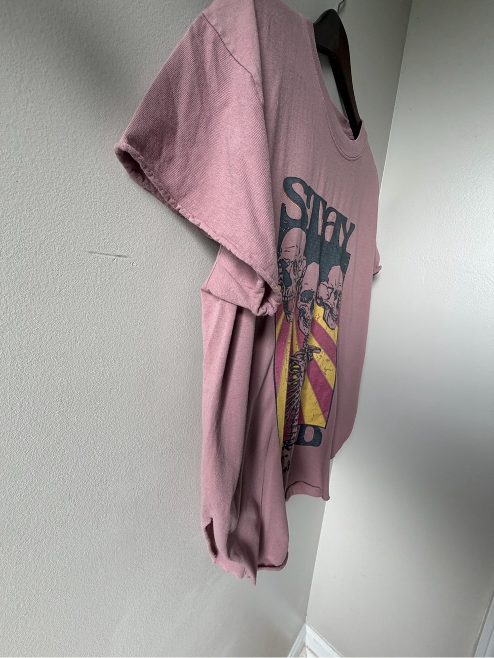 Graphic T| Stay Weird| Retro | Dusty Mauve Pink | Size Large |Pebby Forevee - Picture 5 of 7